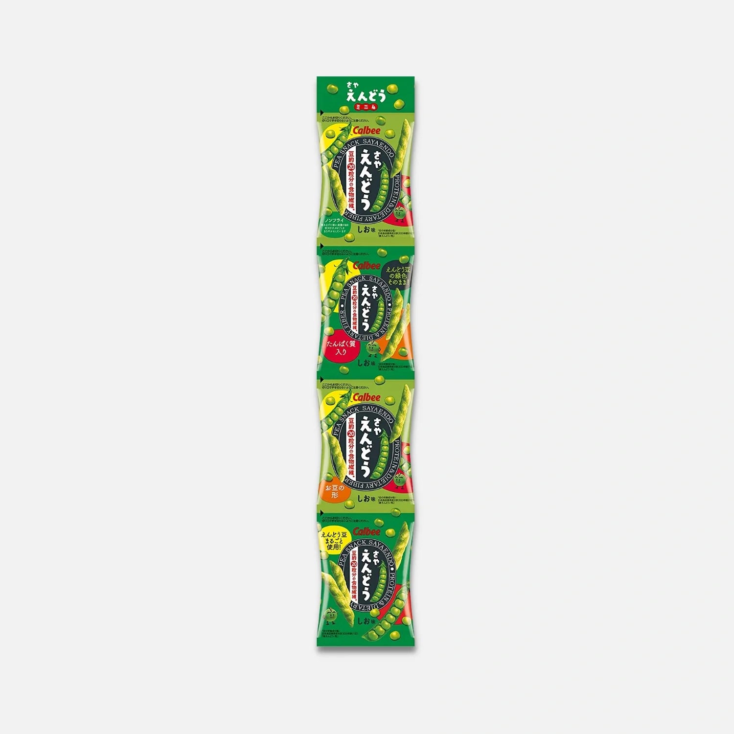 Calbee Mini Saya Endou Mame Salted Peas Snack 12g (Pack of 4)
