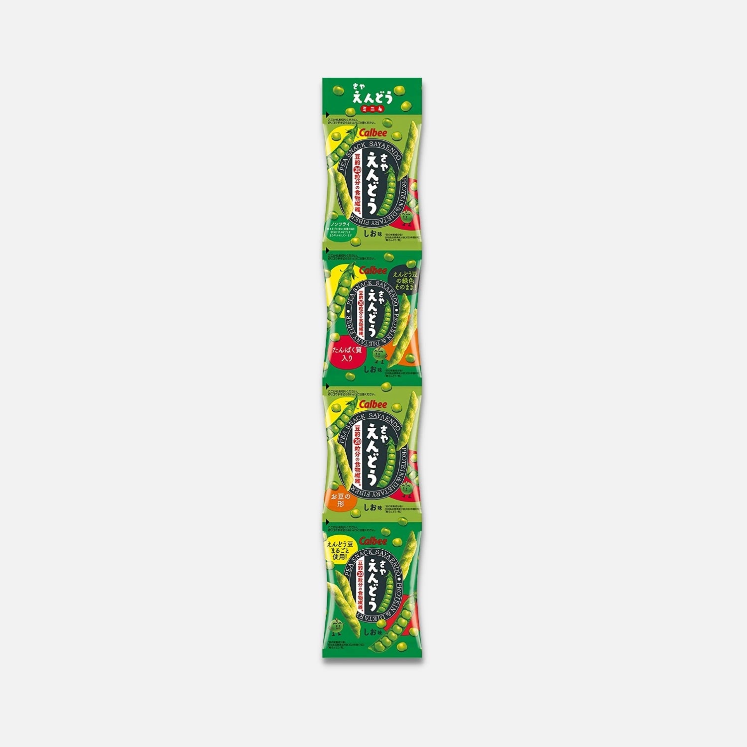 Calbee Mini Saya Endou Mame Salted Peas Snack 12g (Pack of 4)