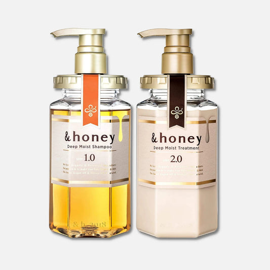 & Honey Deep Moist Shampoo & Treatment Set 440ml Each