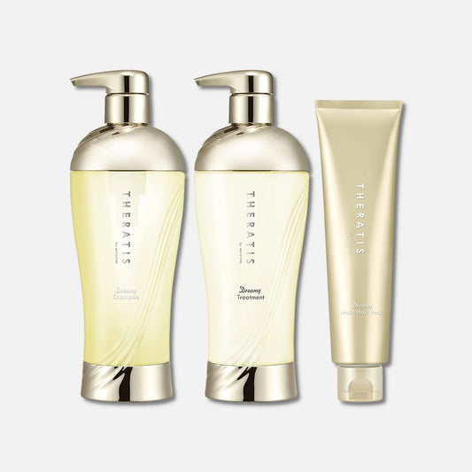 Theratis Dreamy Moist Shampoo, Treatment & Hair Mask Set 435ml x2 + 130g