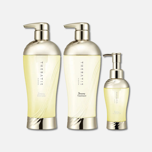 Theratis Dreamy Moist Shampoo, Treatment & Hair Oil Set 435ml x2 + 100ml