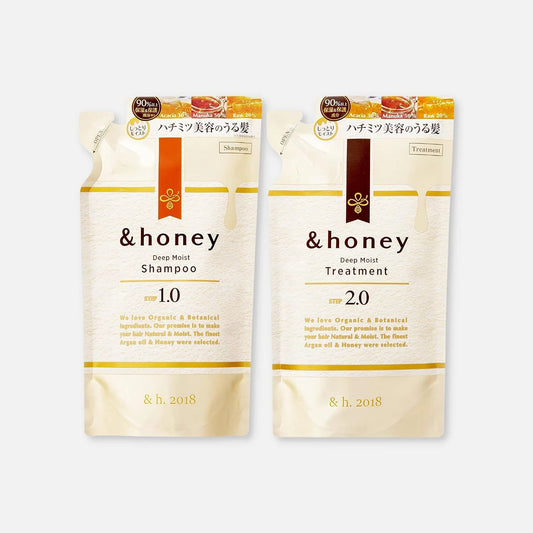 & Honey Deep Moist Shampoo & Treatment Set Refill 350ml Each