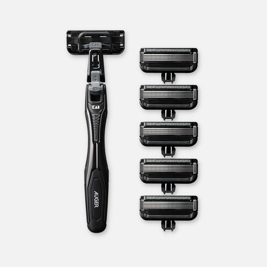 KAI Auger 5-Blade Razor Pack (Main Unit + 6 Replacement Blades)