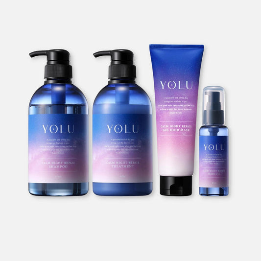 YOLU Calm Night Repair Shampoo, Treatment, Hair Mask & Hair Oil Set (440ml Each + 145g + 80ml)