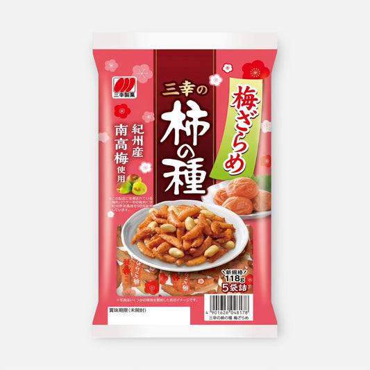 Kameda Kaki No Tane Kishu Ume Zarame Peanut Snack 118g (5 Packs Inside)