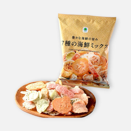 Famimaru 7 Types of Assorted Seafood Flavored Rice Crackers 58g