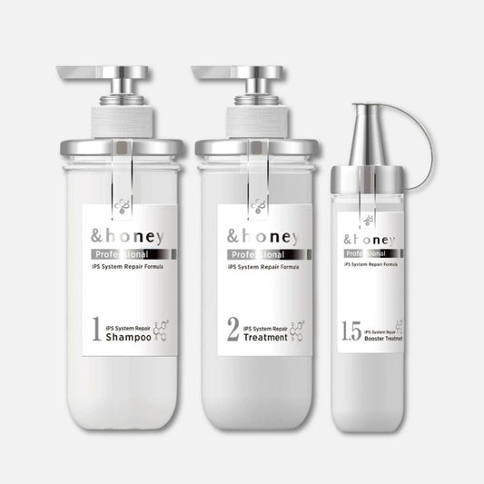 & Honey Professional IPS System Repair Shampoo 440ml, Treatment 445g & Booster Treatment 200g Set