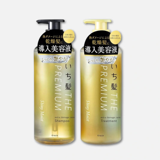 Kracie Ichikami The Premium (Shiny Moist) Shampoo & Conditioner Set 480g Each