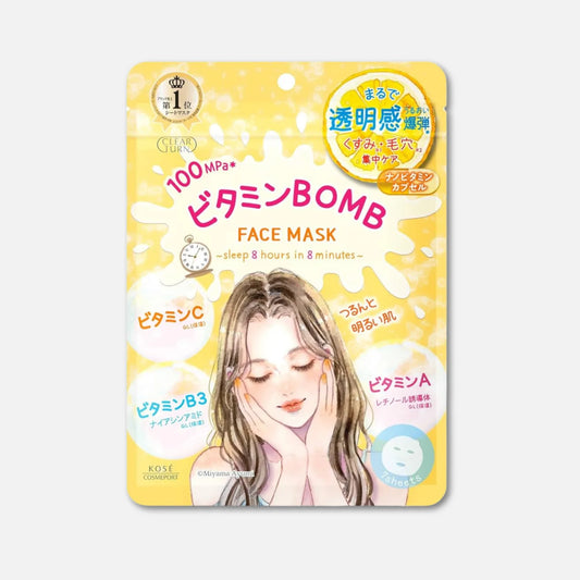 Kose Clear Turn "Vitamin Bomb" Moisturizing Face Mask (7 Sheets)