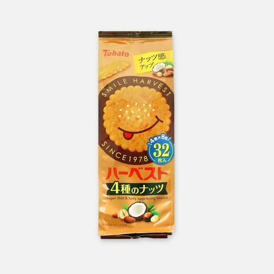 Tohato Harvest 4 Types of Nuts Biscuit 96g (32 Units)