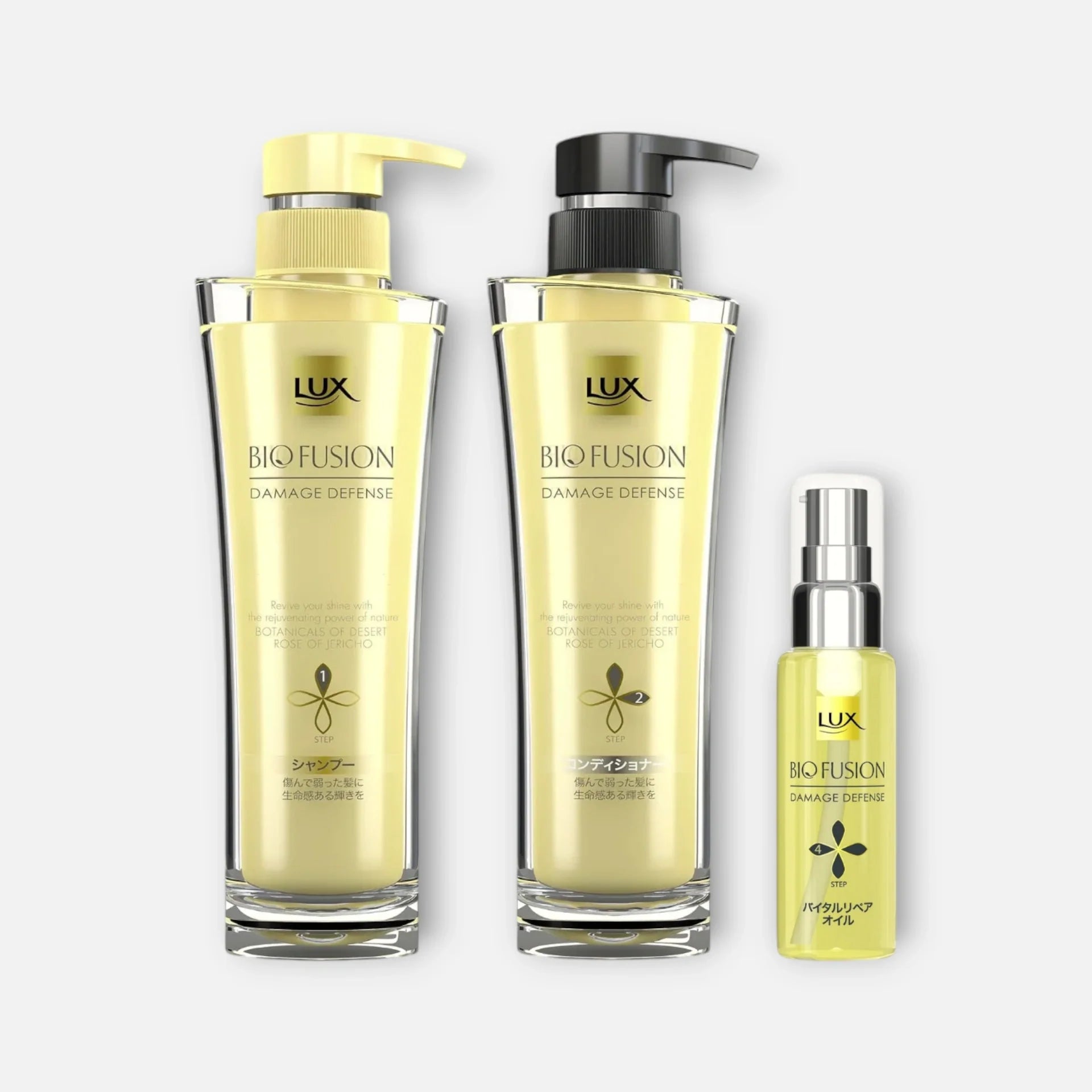 Lux Japan Bio Fusion Damage Defense Shampoo, Conditioner & Hair Oil Set (250g x2 + 50ml)