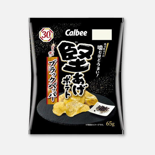 Calbee Kata Age Crunchy Potato Chips Black Pepper 65g